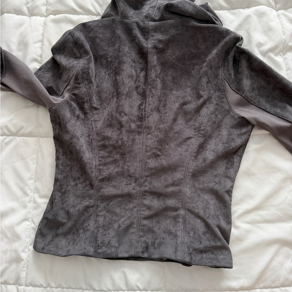 Blank NYC Asymmetrical faux suede Charcoal Jacket - Picture 2 of 8
